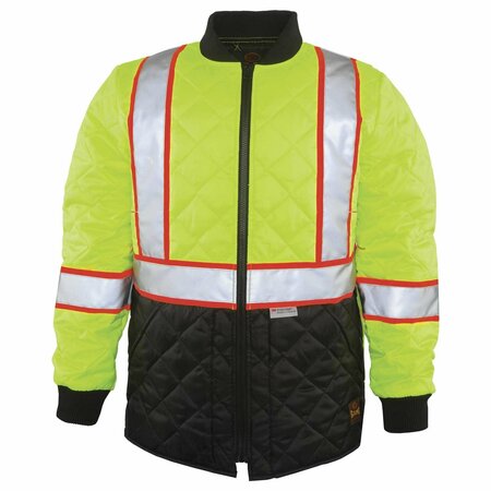 GAME WORKWEAR The Hi-Vis Quilted Jacket, Yellow/Black, Size Medium 1275